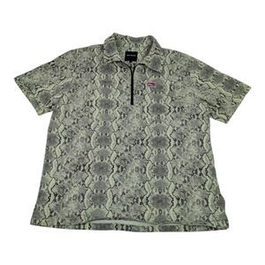 40s & Shorties Snakeskin 1/4 zip Mens Shirt Size L